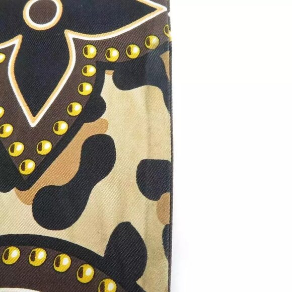 Auth LOUIS VUITTON Bandeau Scarf Brown Silk - Picture 3 of 15